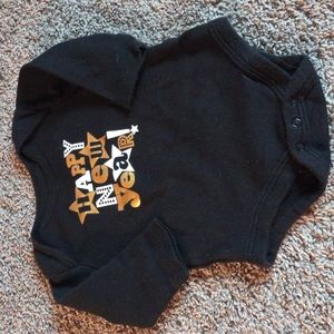 Long sleeve 0 to 3 month Happy New Year onesie